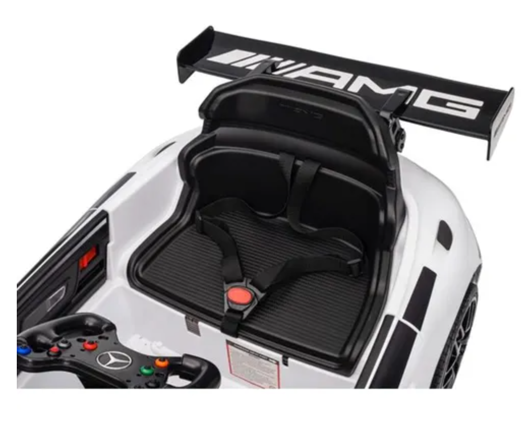 Mercedes AMG GT4 Blanc sous licence – Voiture Electrique Pour Enfants Avec Télécommande