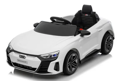 Audi Voiture Electrique 12 V Enfants avec Télécommande 2,4G, 2 Portes Ouvrables, Musique, Klaxon, Lumières LED, Blanc