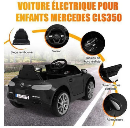 Voiture Électrique Enfant Mercedes-Benz CLS 350– Deux modes de contrôle, LED, Musique & Sécurité